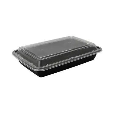 16oz Rectangular Black Container Main