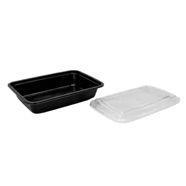 16oz Rectangular Black Container