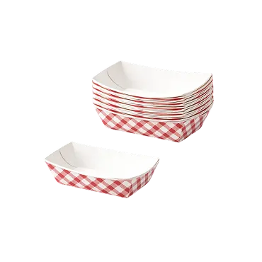1 2 lbs Red Plaid Boat Trays