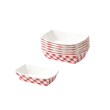 1 4lbs Red Plaid Boat Trays