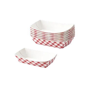 1lbs Red Plaid Boat Trays