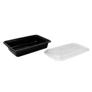 24oz Rectangular Black Container - 2 24oz Rectangular Black Container 2