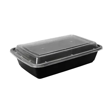 24oz Rectangular Black Container