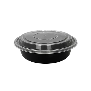 24oz Round Black Container