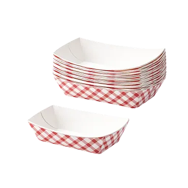 2lbs Red Plaid Boat Trays