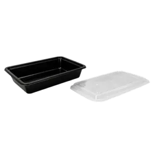 32oz Rectangular Black Container - 2 32oz Rectangular Black Container 2