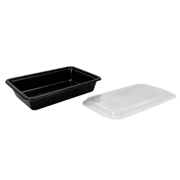 32oz Rectangular Black Container 2