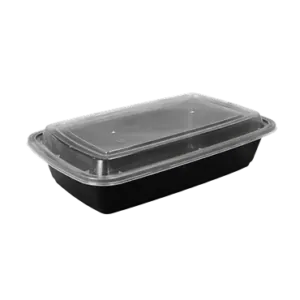 38oz Rectangular Black Container - 2 38oz Rectangular Black Container 2
