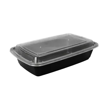38oz Rectangular Black Container 2