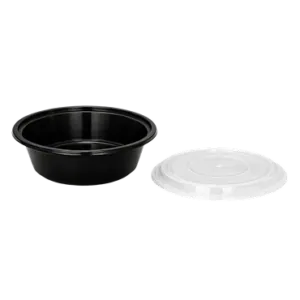 48oz Round Black Container - 2 48oz Round Black Container 2