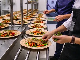 Catering line plated for an event